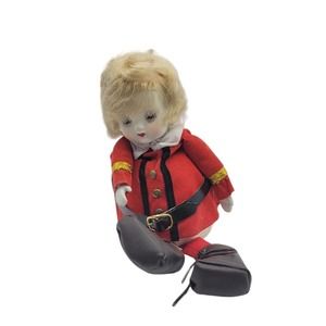 Vintage Porcelain Soldier Boy Doll Music Box Shelf Sitter Toy Decor